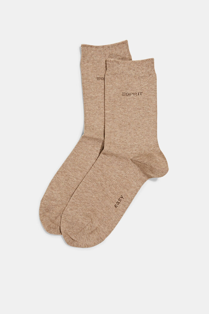 2 paar sokken van een mix met biologisch katoen, NUTMEG MELANGE, detail image number 0