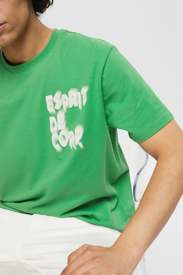 Jersey T-shirt met print, GREEN, detail image number 2
