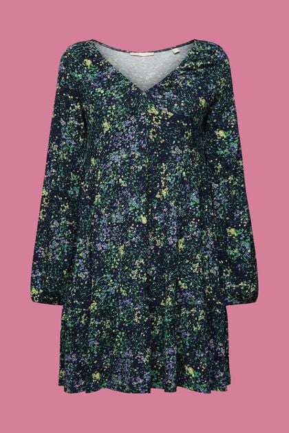 Jersey mini-jurk van crêpe, LENZING™ ECOVERO™