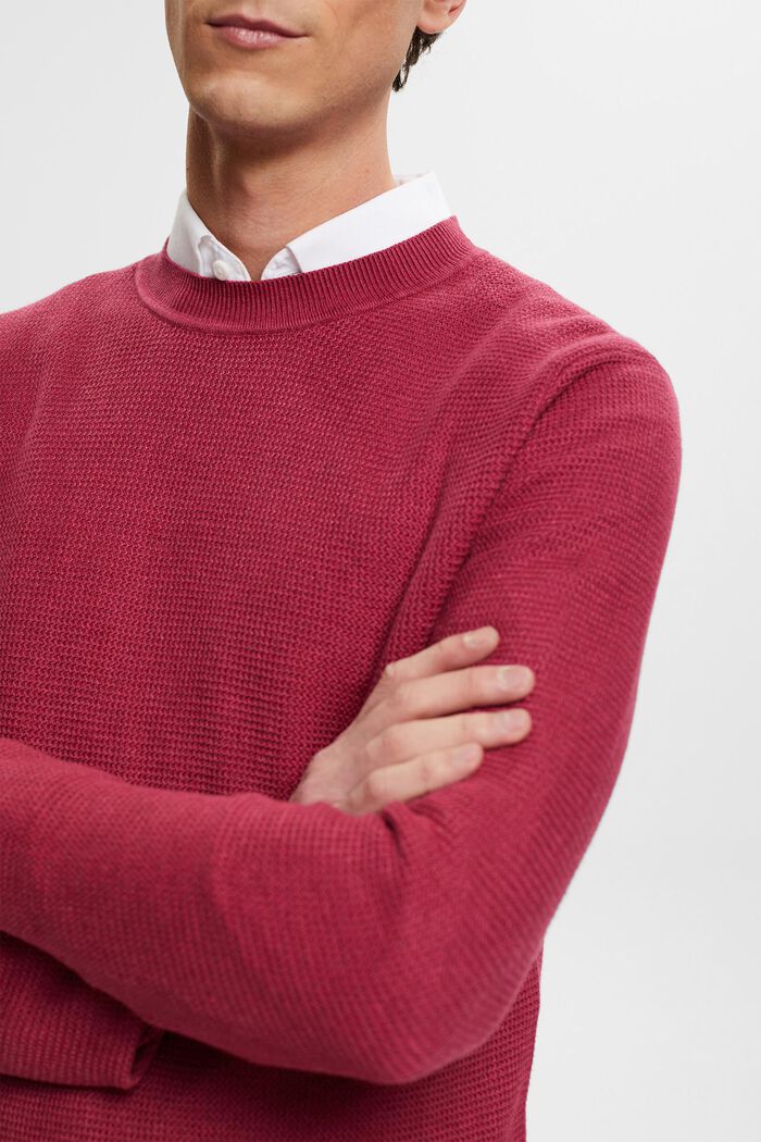 Gestreepte sweater, CHERRY RED, detail image number 2