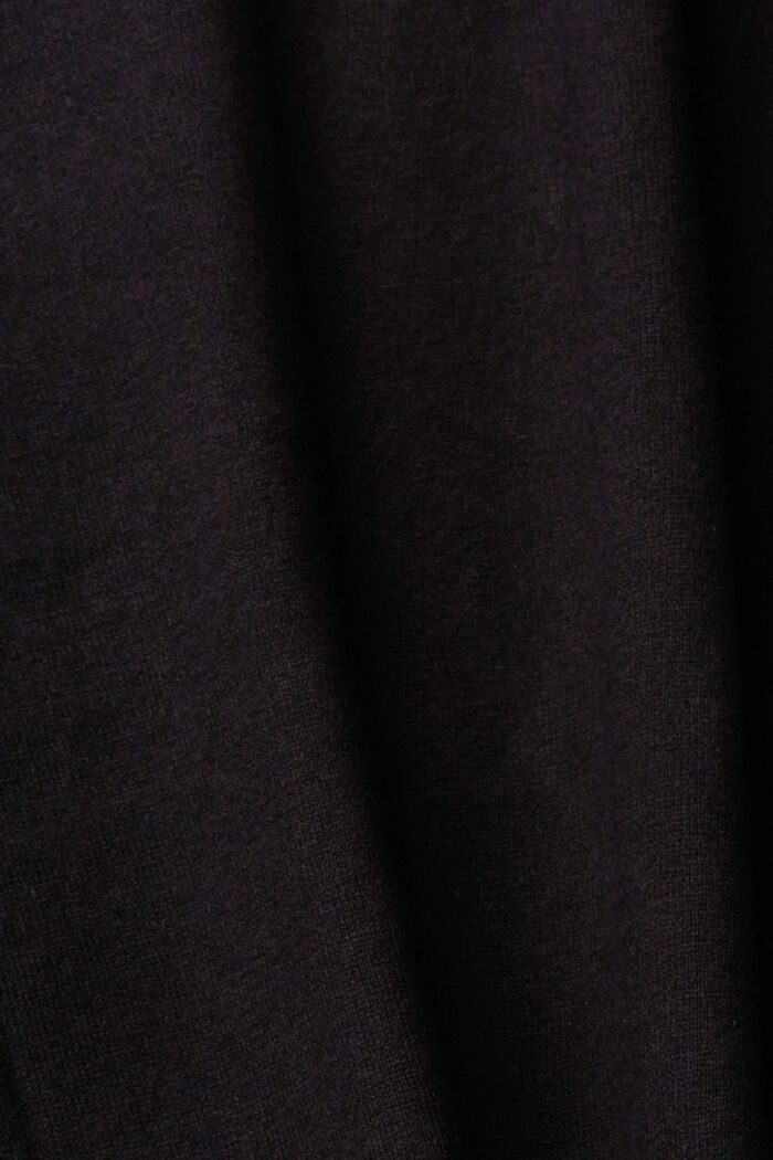 Gebreide trui met col en kasjmier, BLACK, detail image number 1