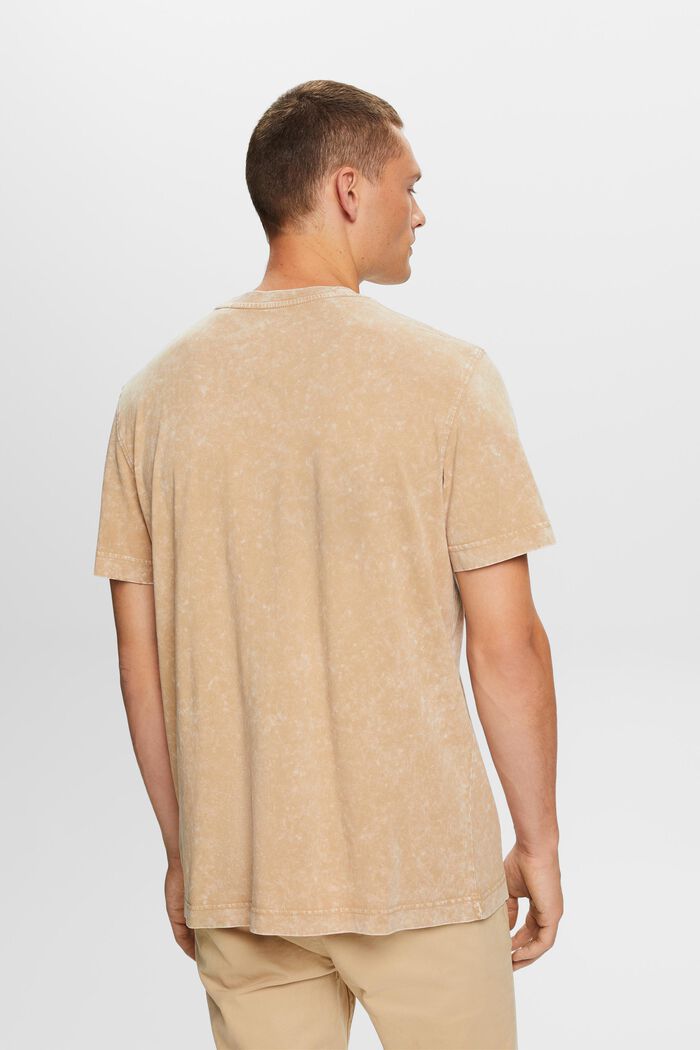 T-shirt à effet délavé Stone washed, 100 % coton, BEIGE, detail image number 3