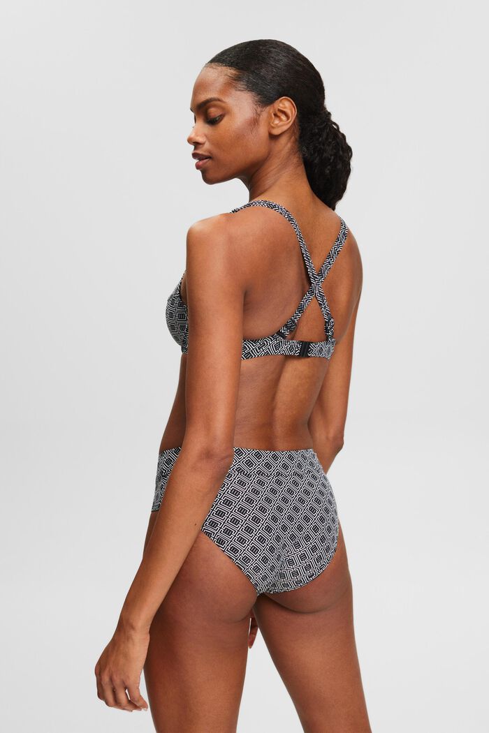 Ongewatteerde bikinitop met beugels en print, BLACK, detail image number 3