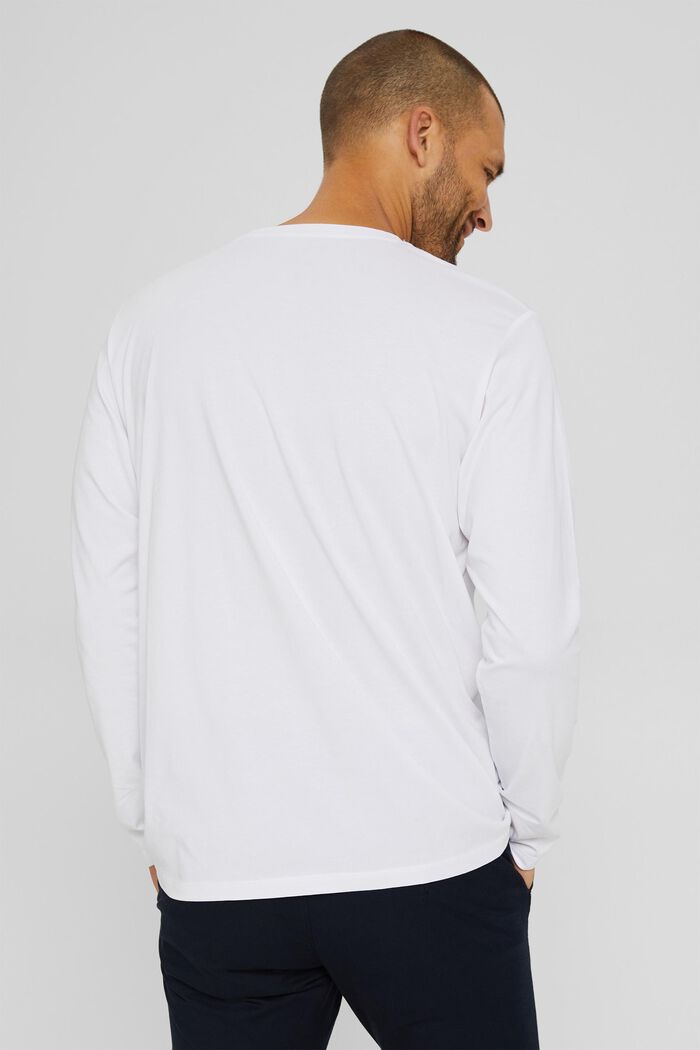 Haut à manches longues en jersey, 100 % coton bio, WHITE, detail image number 3