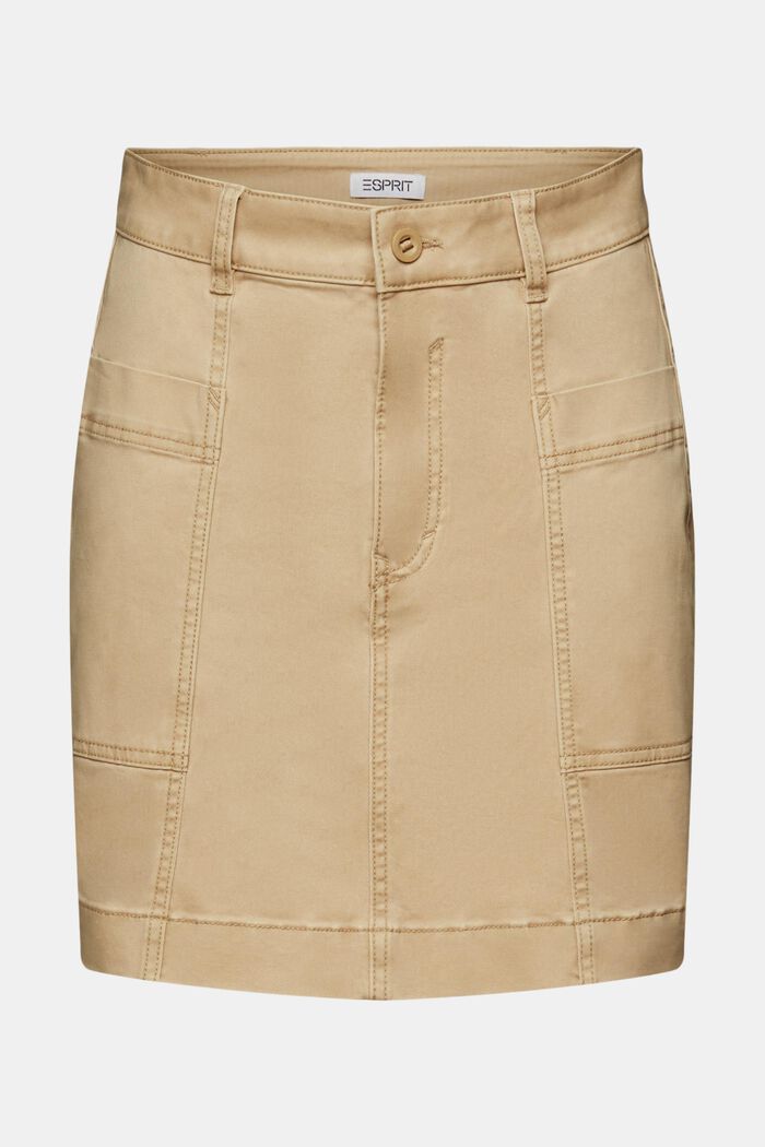 Mini-jupe en twill de coton délavé, BEIGE, detail image number 5