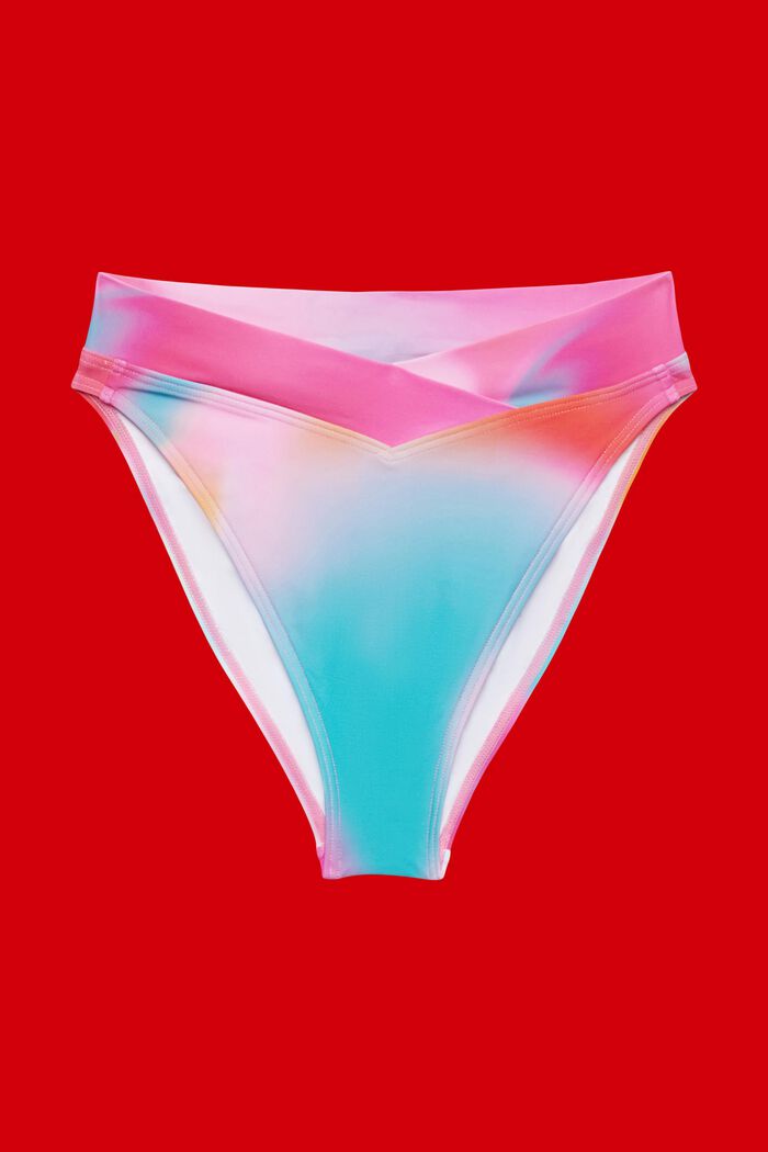 Bas de bikini à taille mi-haute, à motif tie dye, PINK, detail image number 4