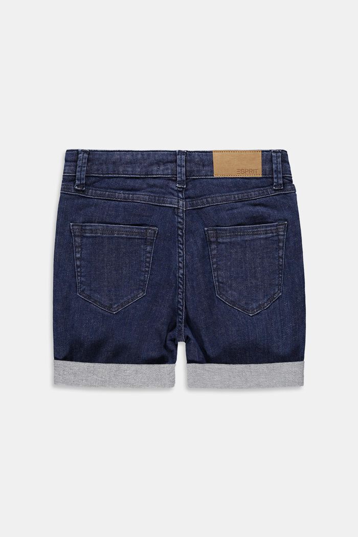 Short en jean à taille haute, BLUE DARK WASH, detail image number 1