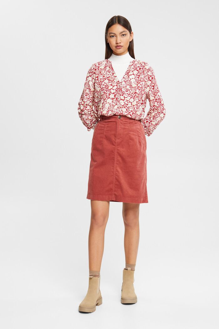 Henley blouse van LENZING™ ECOVERO™, DARK RED, detail image number 5