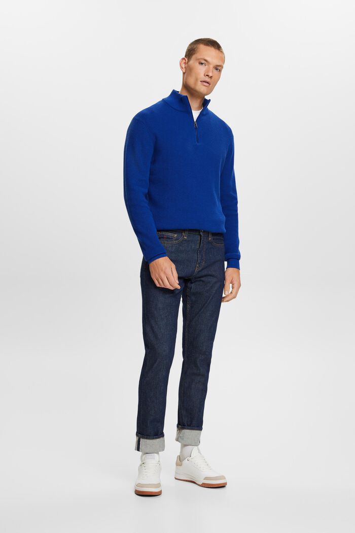 Slim fit jeans met middelhoge taille, BLUE RINSE, detail image number 1
