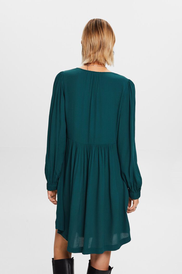 Mini-robe en mousseline froissée, EMERALD GREEN, detail image number 4