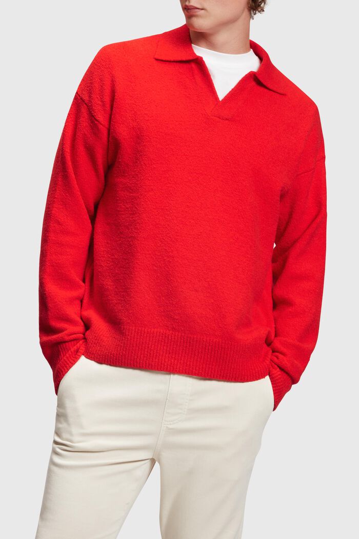 Pull style polo, RED, detail image number 0