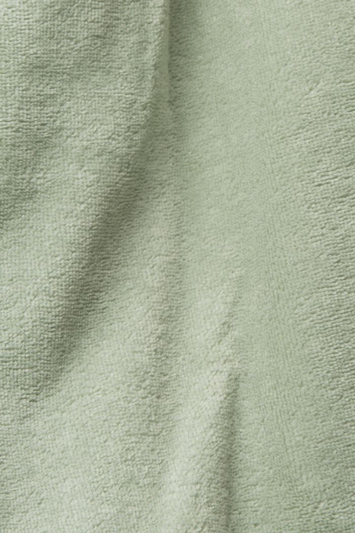 Peignoir à capuche en tissu éponge, SOFT GREEN, detail image number 1