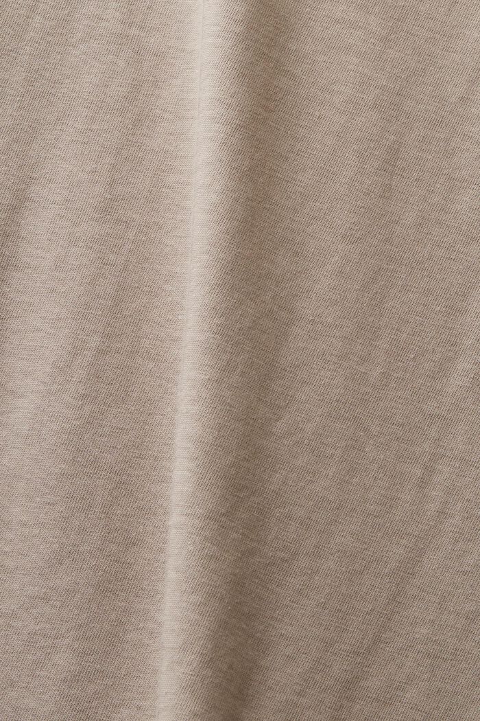 Katoenen T-shirt met ronde hals, LIGHT TAUPE, detail image number 4