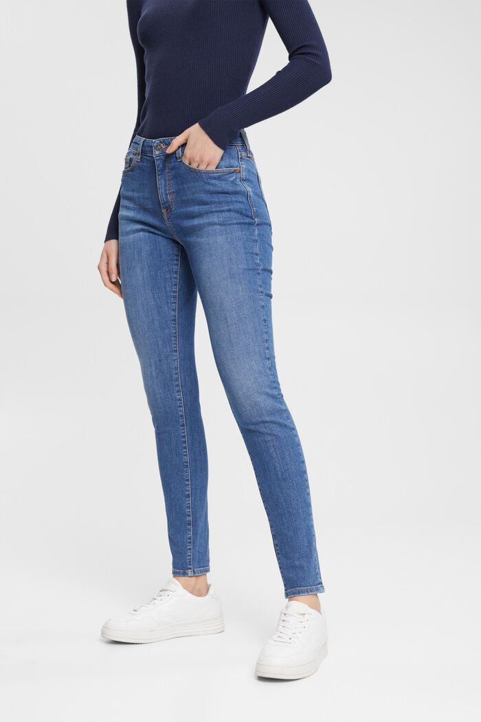 Skinny jeans van duurzaam katoen, BLUE MEDIUM WASHED, detail image number 0