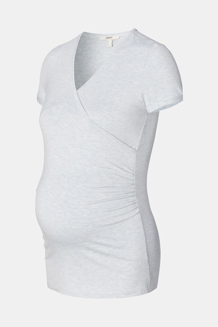 Zwangerschapsshirt met wikkellook, LIGHT BLUE, detail image number 6