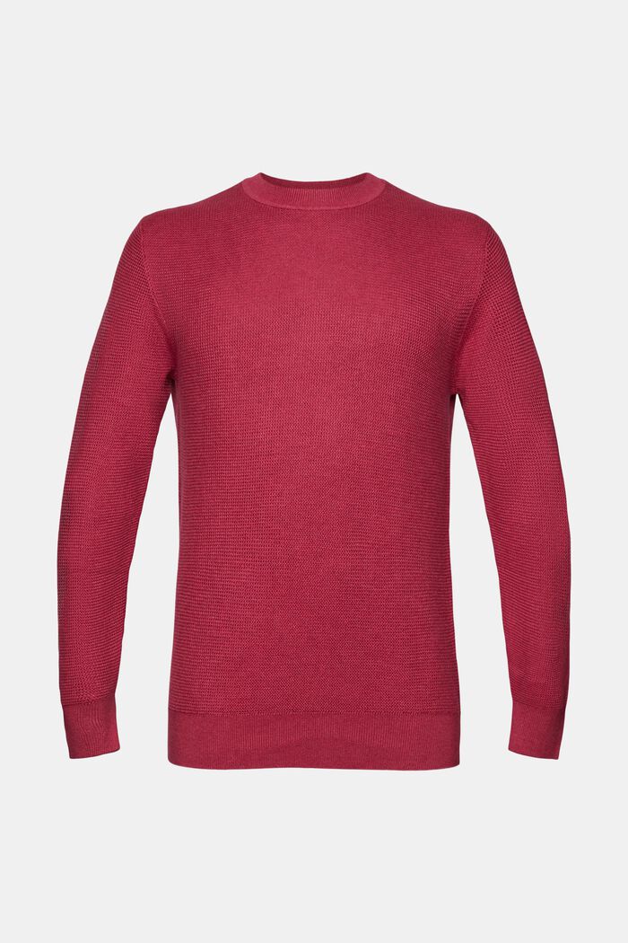 Gestreepte sweater, CHERRY RED, overview
