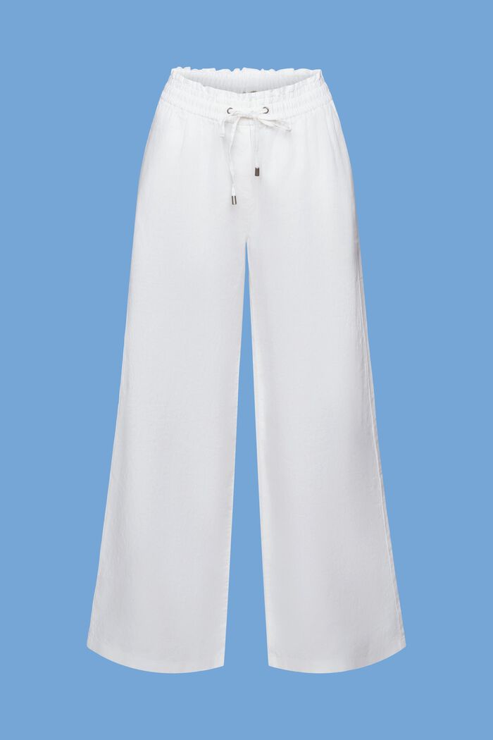 Wijde linnen broek, OFF WHITE, detail image number 7