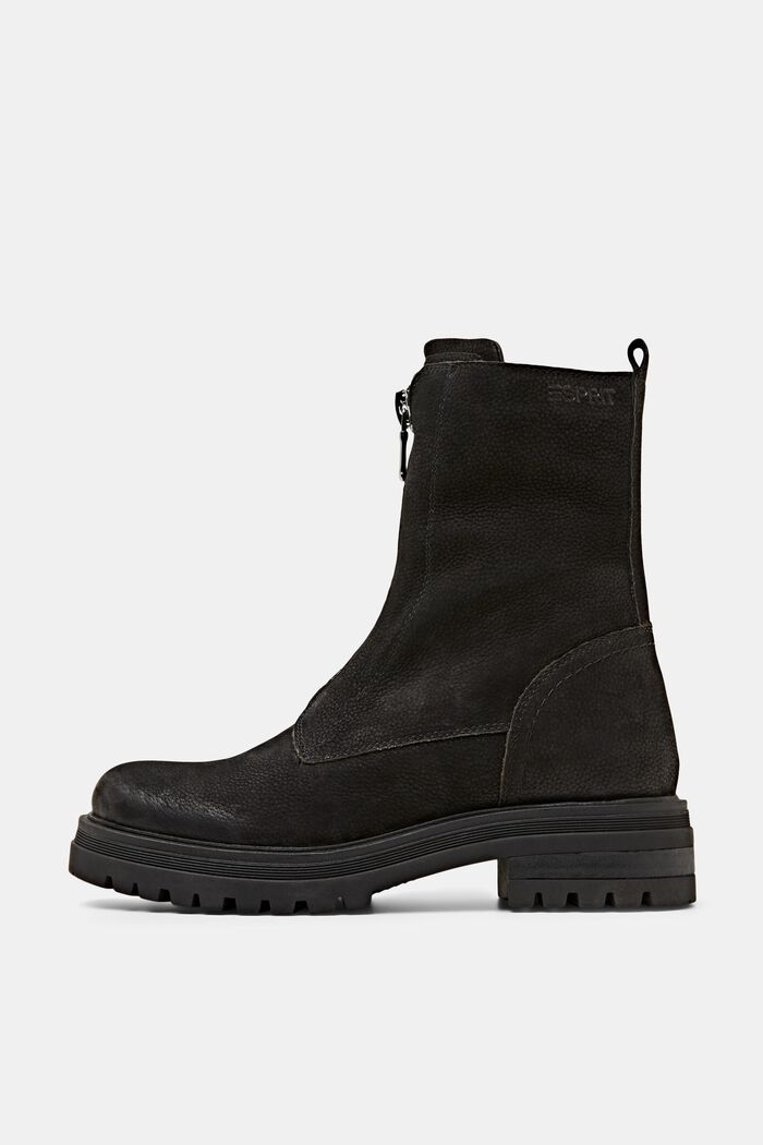 Boots zippées, cuir véritable, BLACK, overview