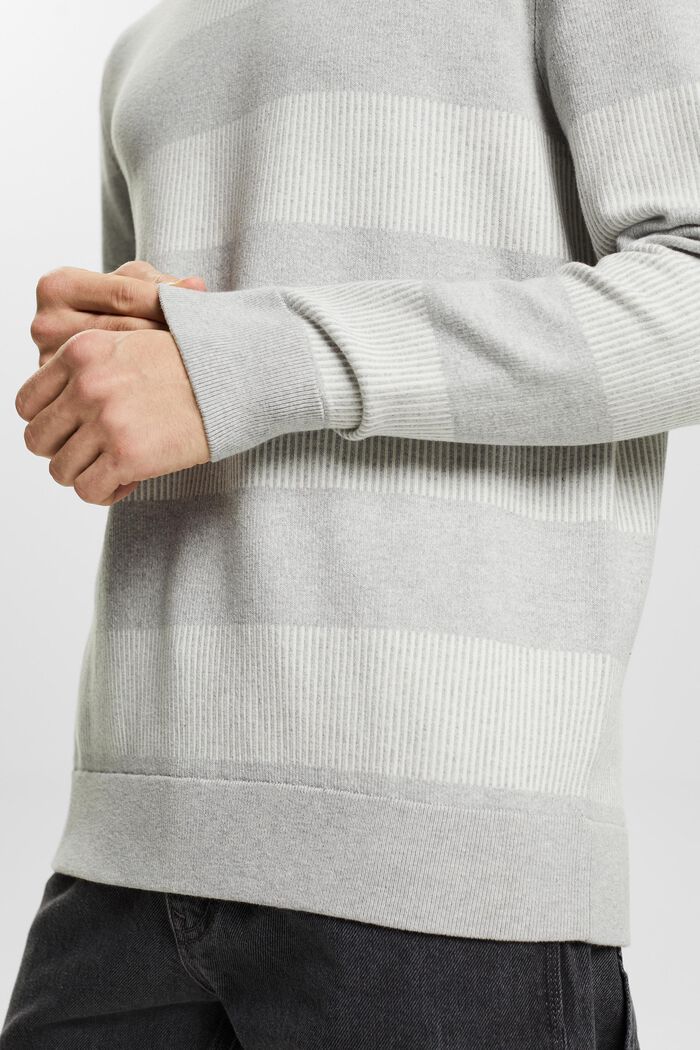 Gestreepte sweater van ribbreisel, LIGHT GREY, detail image number 2