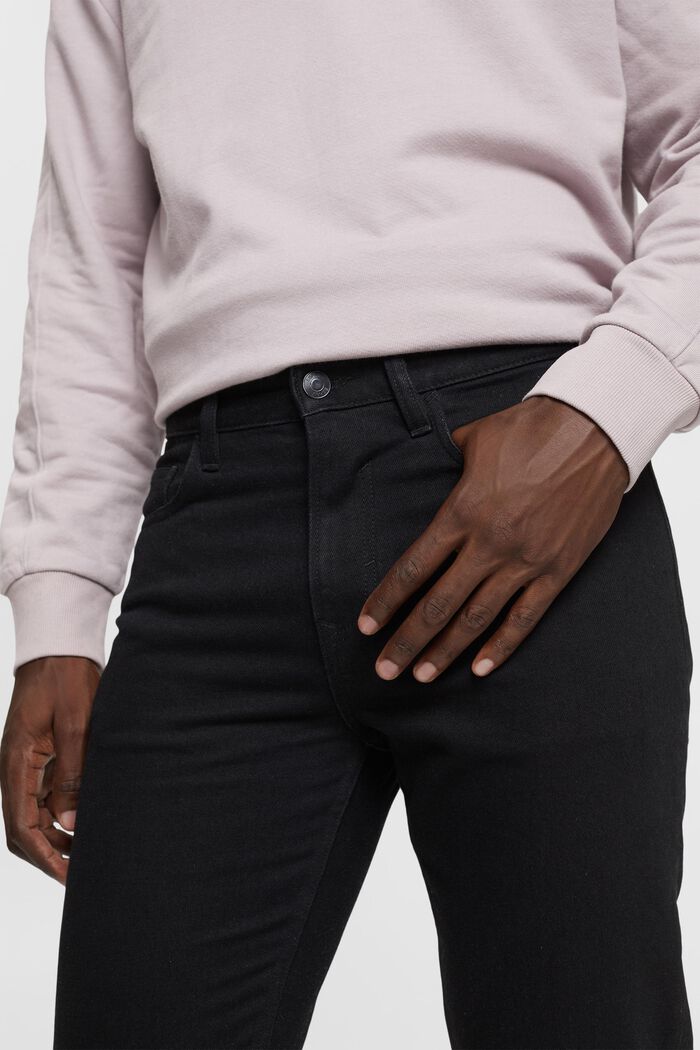Jeans met rechte pijpen van duurzaam katoen, BLACK DARK WASHED, detail image number 2
