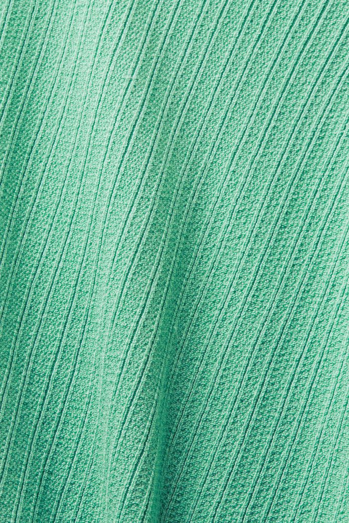 Ribgebreide trui met hele rits en capuchon, DUSTY GREEN, detail image number 6