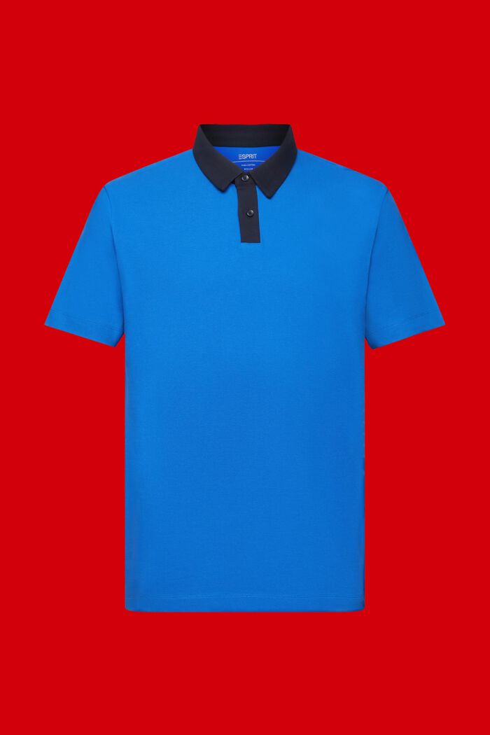 Poloshirt van katoen-piqué, BRIGHT BLUE, detail image number 5
