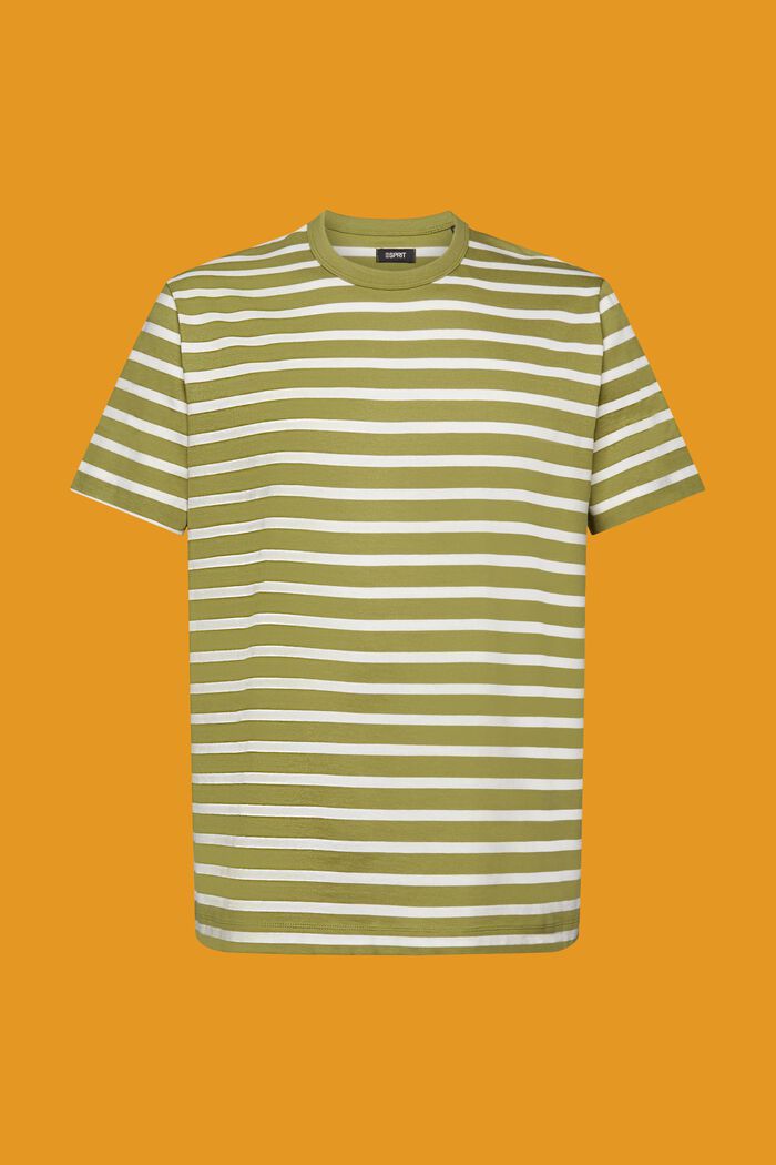 Gestreept T-shirt van duurzaam katoen, LEAF GREEN, detail image number 7