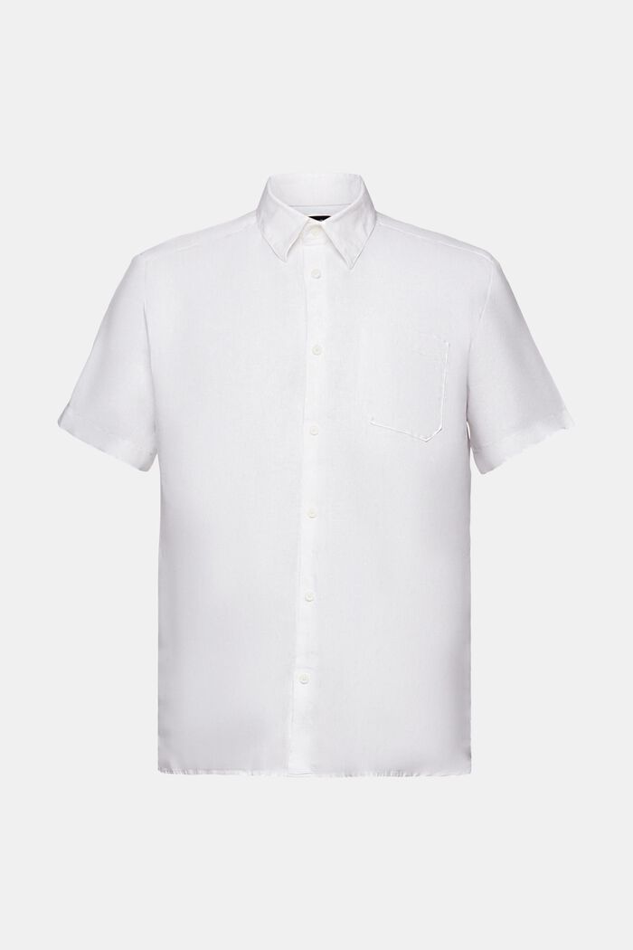 Chemise à manches courtes en lin, WHITE, detail image number 7