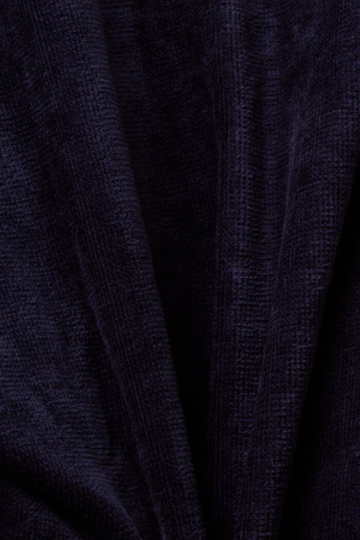 Peignoir en velours, 100 % coton, NAVY BLUE, detail image number 4
