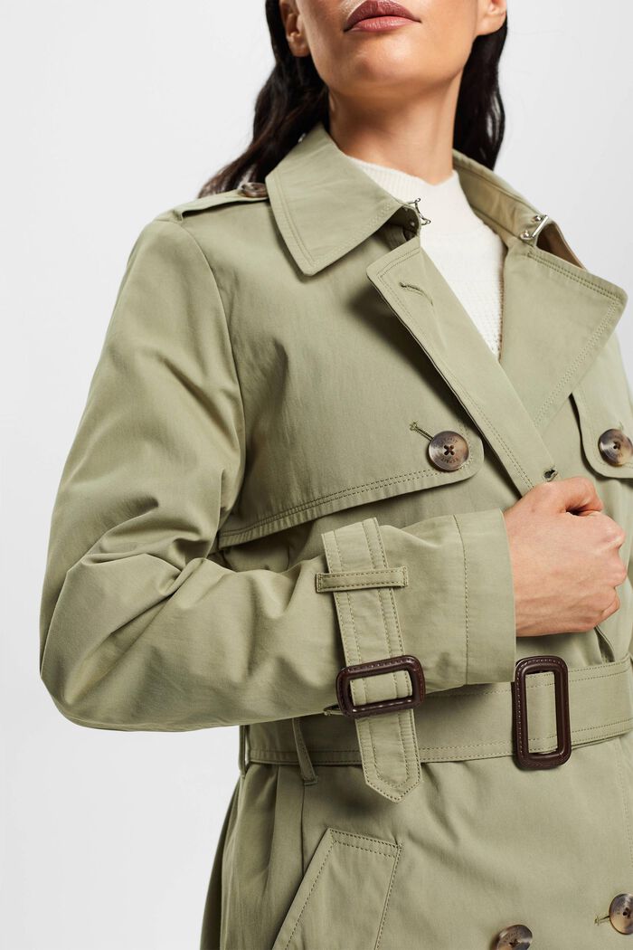 Trench-coat à boutonnage croisé et ceinture, LIGHT KHAKI, detail image number 2