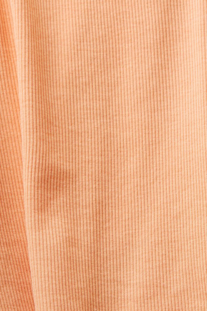 Ribgebreide jersey top met kant, PASTEL ORANGE, detail image number 4