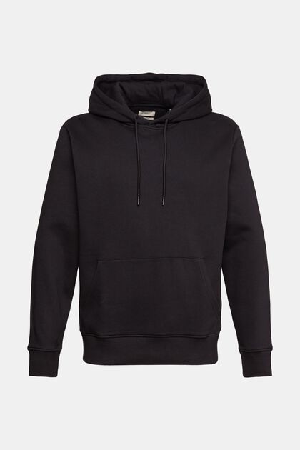 Gerecycled: sweatshirt met capuchon, BLACK, overview