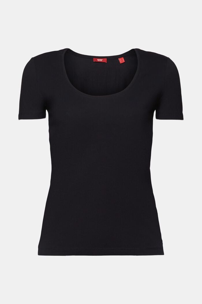 T-shirt à encolure en U de coupe Slim Fit, BLACK, detail image number 6