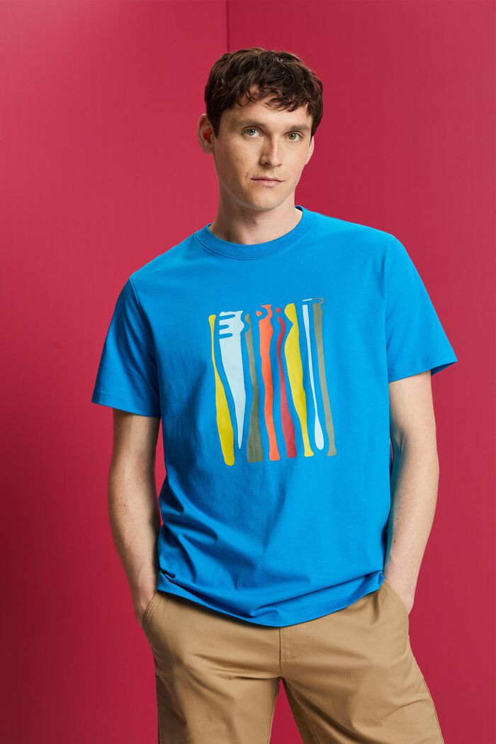 T-shirt en jersey imprimé, 100 % coton, DARK TURQUOISE, detail image number 4