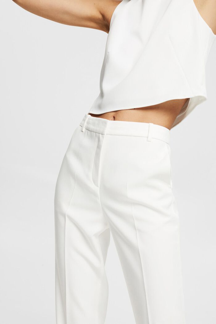 Pantalon à plis de repassage permanents, OFF WHITE, detail image number 2