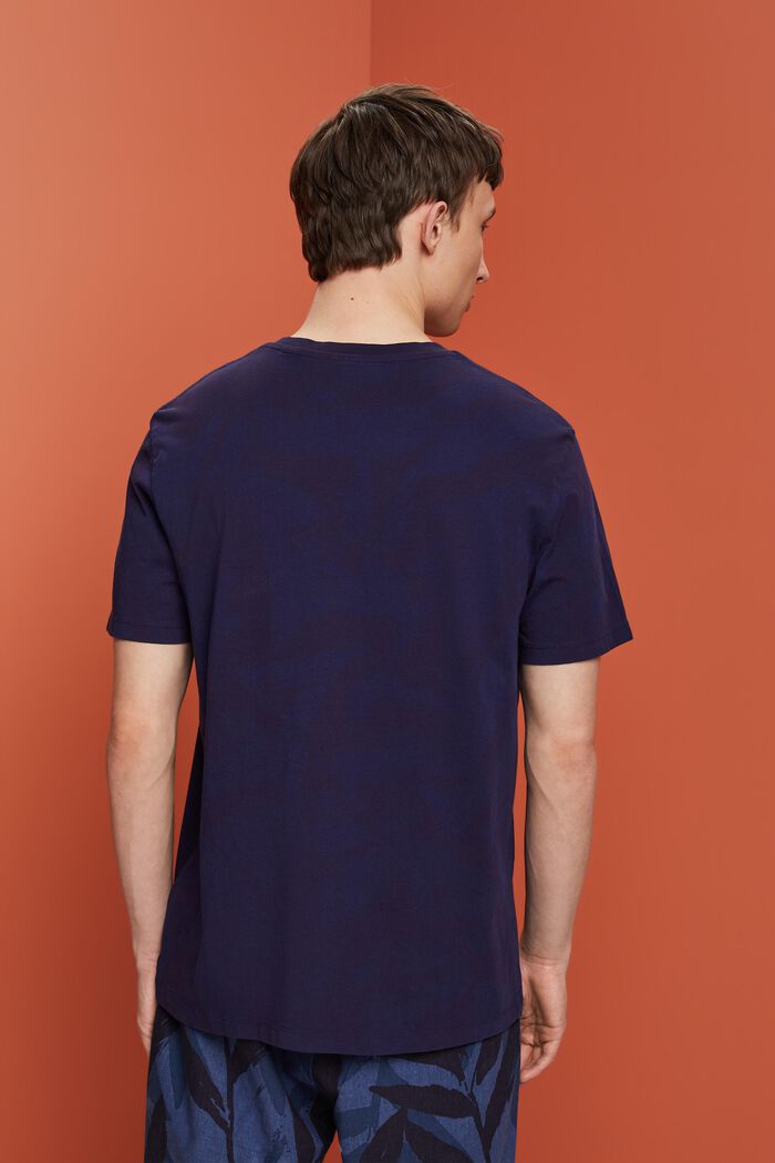 T-shirt met ronde hals, 100% katoen, DARK BLUE, detail image number 3