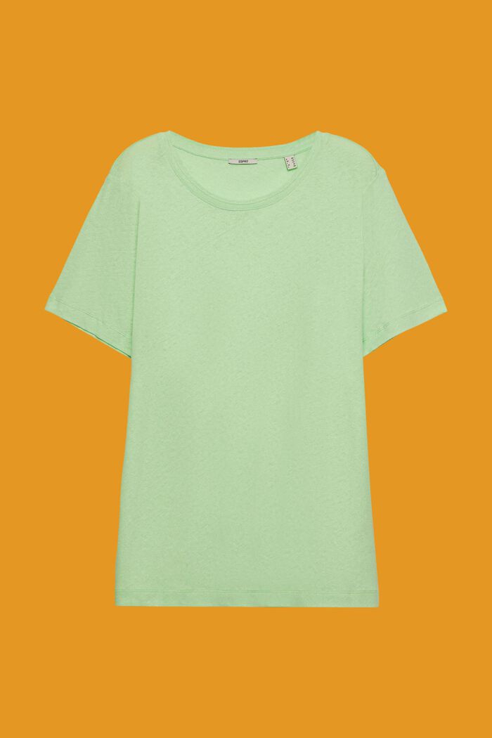 T-shirt CURVY en mélange de coton et de lin, CITRUS GREEN, detail image number 2