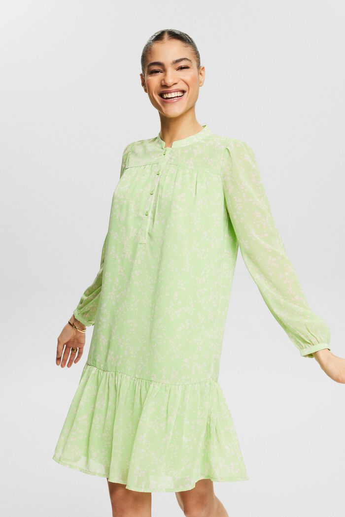 Mini-robe en mousseline imprimée, LIGHT GREEN, detail image number 0