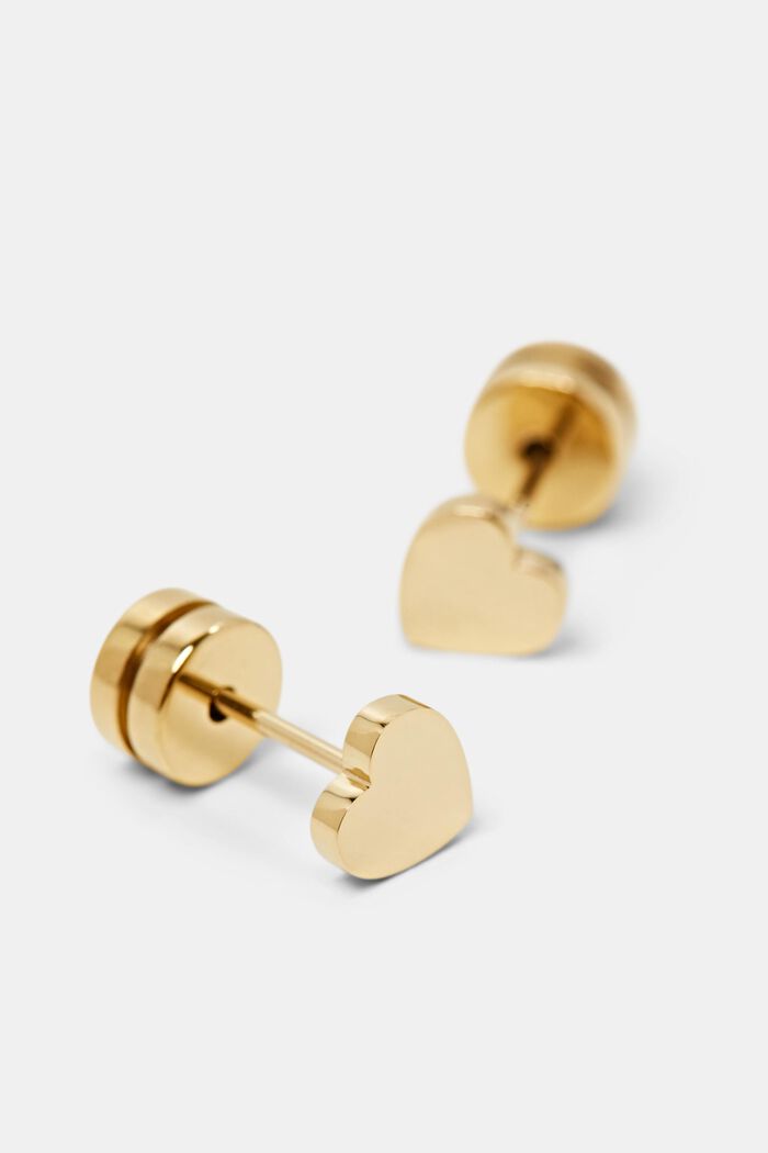 Hartvormige oorstekers van edelstaal, GOLD, detail image number 1