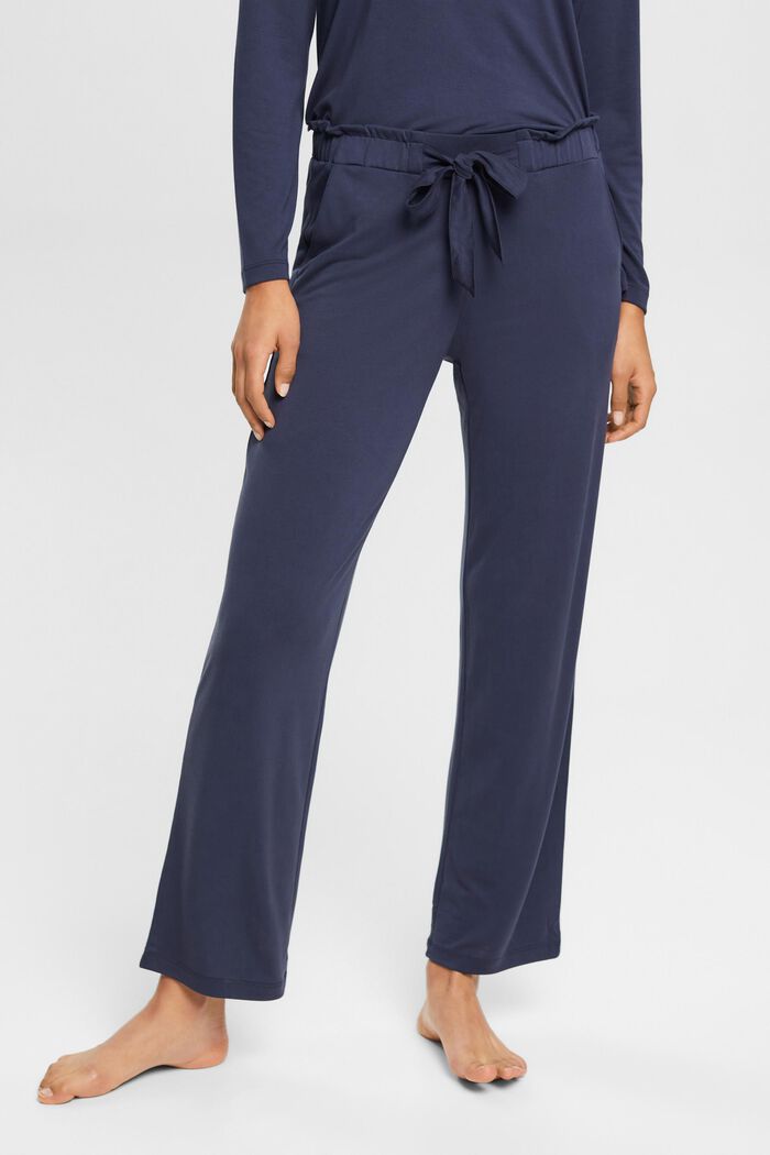 Pantalon de pyjama avec ceinture à nouer cousue, TENCEL™, INK, detail image number 0