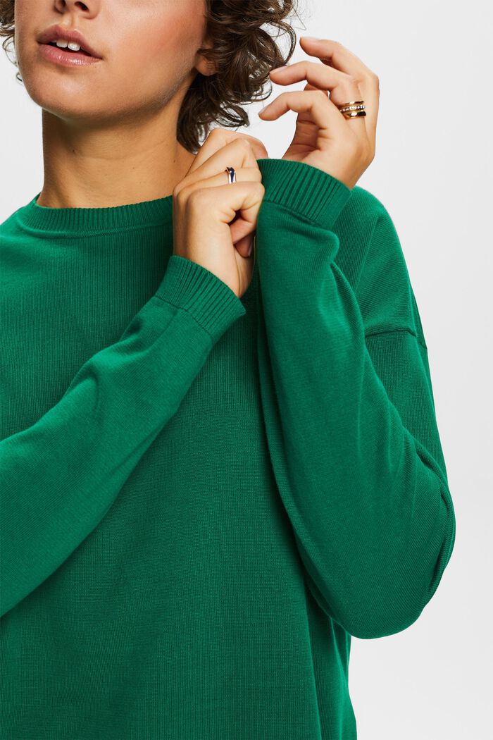 Pull-over oversize, 100 % coton, DARK GREEN, detail image number 2