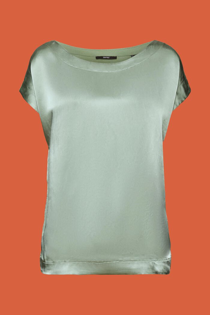 T-shirt van een materiaalmix, LENZING™ ECOVERO™, PALE KHAKI, detail image number 6