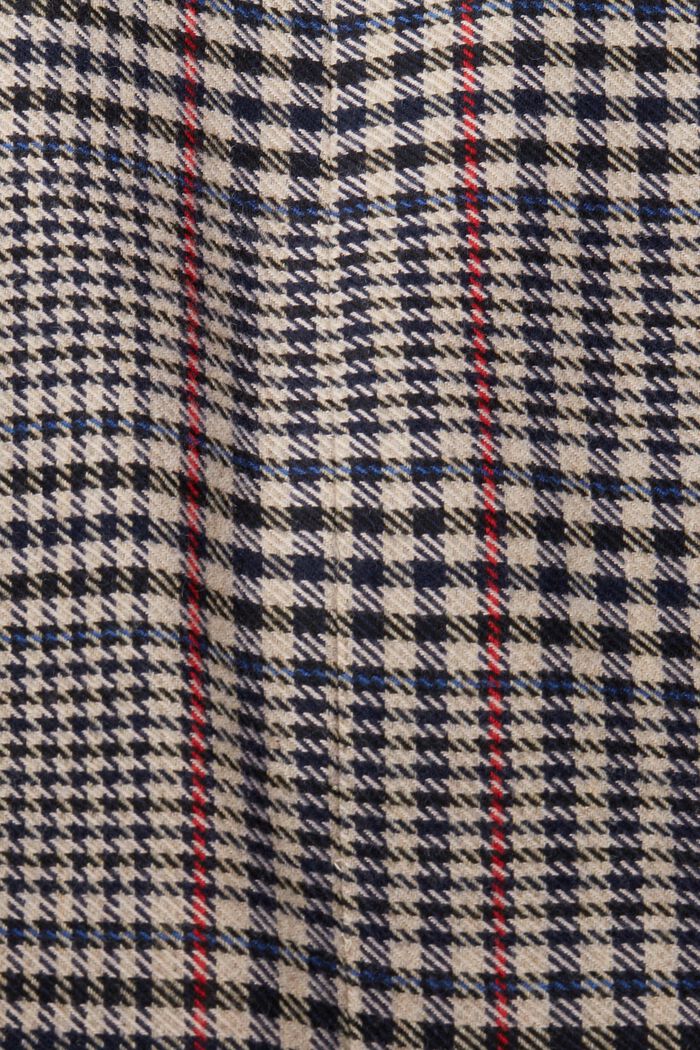 Blazer en laine mélangée à carreaux, CREAM BEIGE, detail image number 6