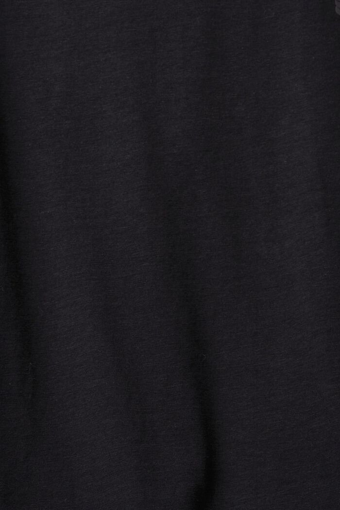 T-shirt met V-hals en pailletjes, BLACK, detail image number 4