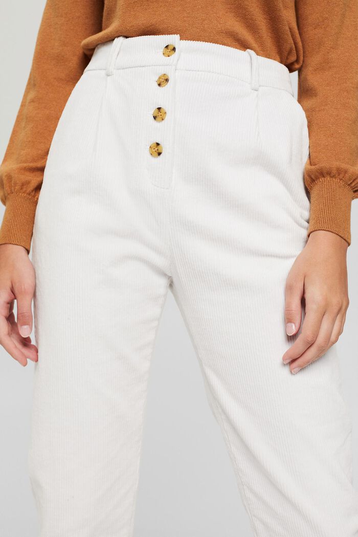 Pantalon en velours côtelé à braguette boutonnée, 100 % coton, ICE, detail image number 2