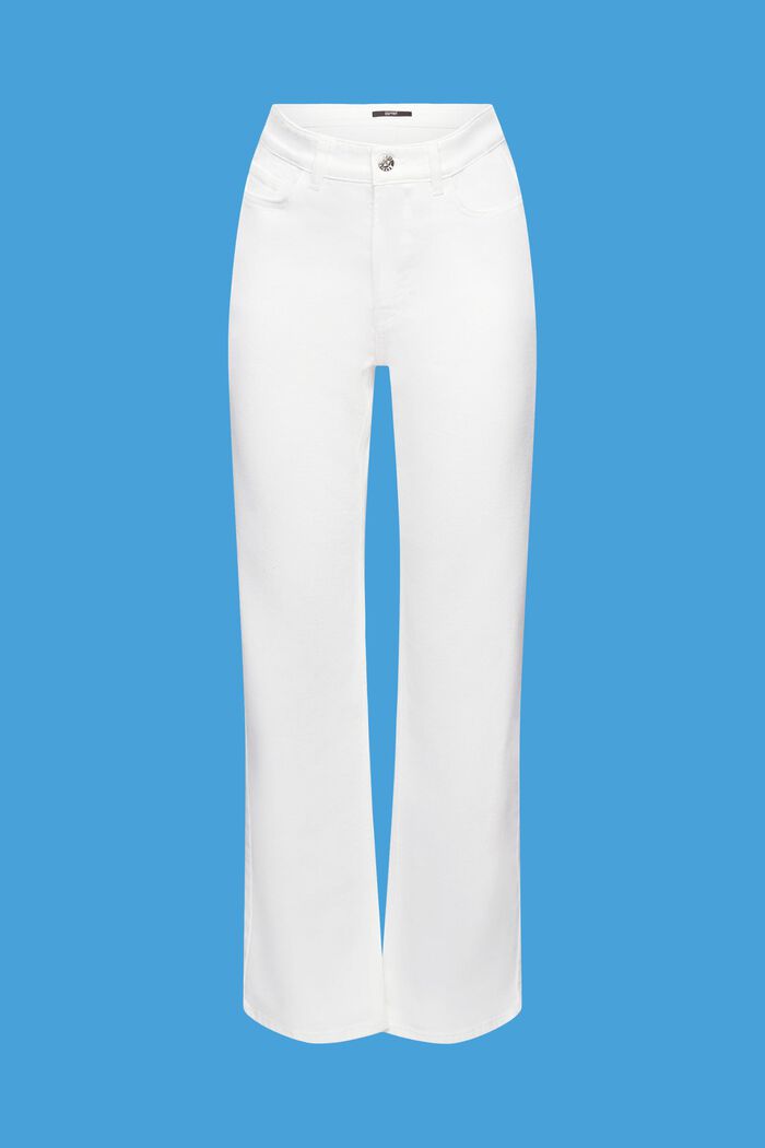 High-rise jeans met rechte pijpen, WHITE, detail image number 7