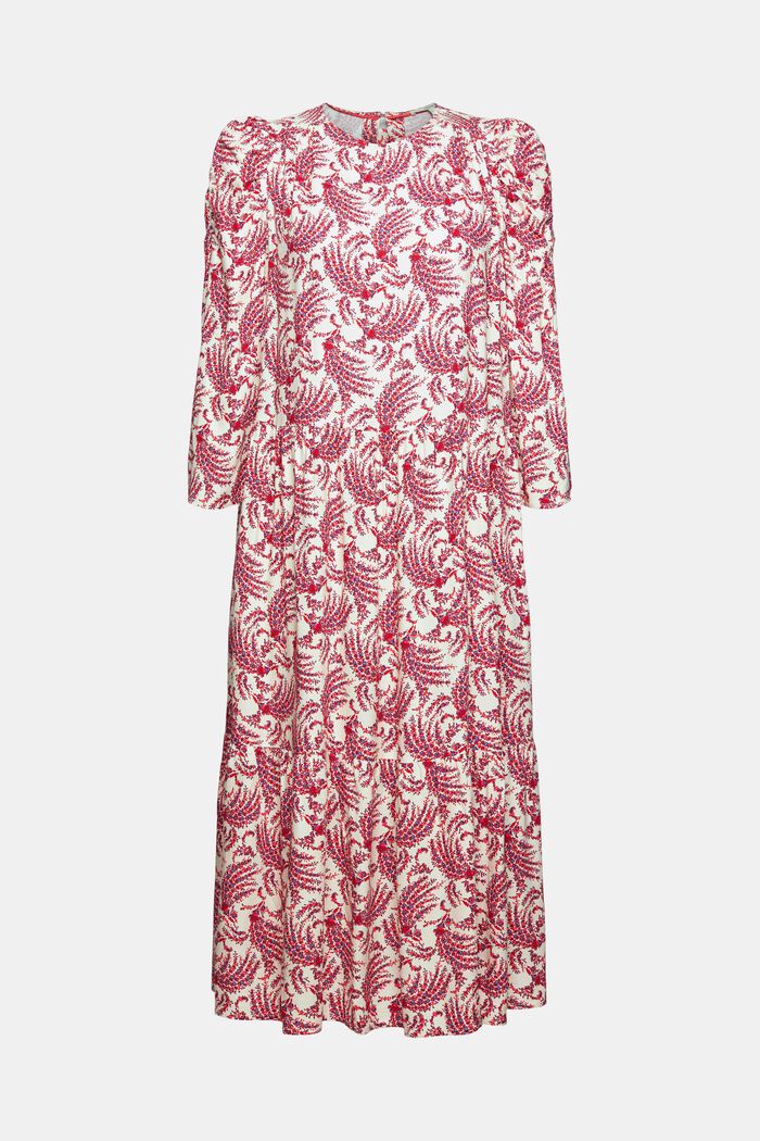 Midi-jurk met print, LENZING™ ECOVERO™, OFF WHITE, detail image number 7