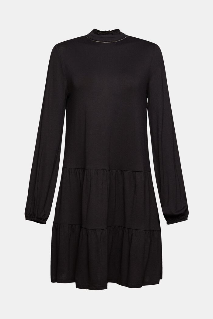 Jersey jurk van LENZING™ ECOVERO™, BLACK, detail image number 5