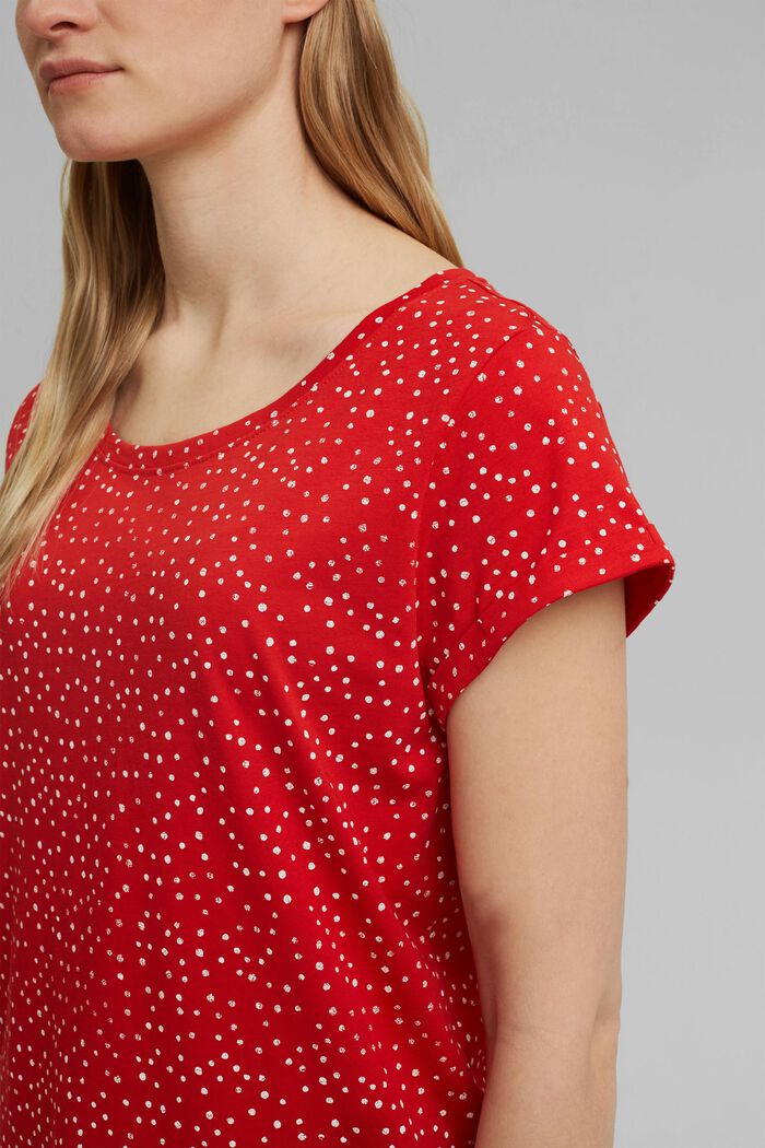 T-shirt met print, 100% organic cotton, RED, detail image number 2