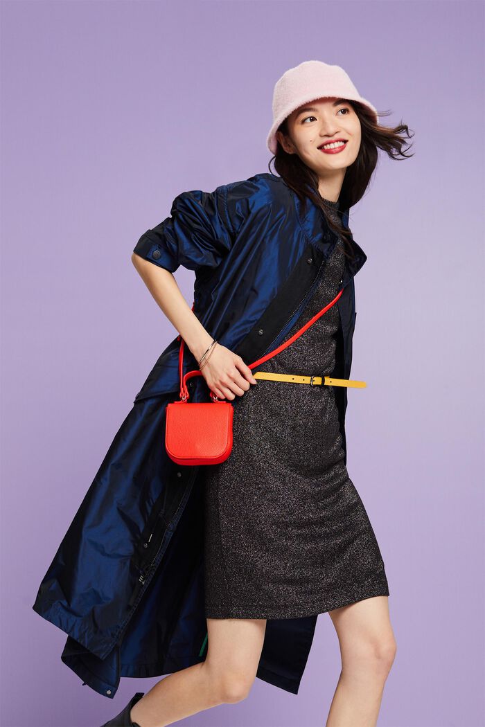 Metallic knitwear mini-jurk, BLACK, detail image number 1